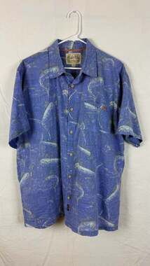 Salt Life Fishing Shirt Size XL Blue Marlin Fish Print Short Sleeve